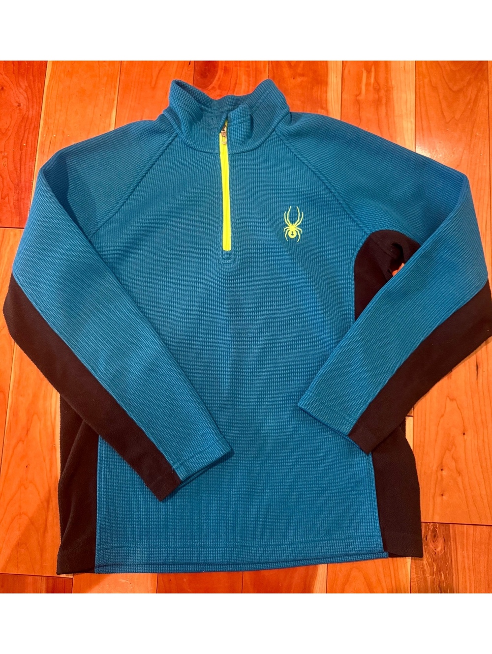 Spyder Boys’ Large Blue and Black Half-Zip Pullover Fleece